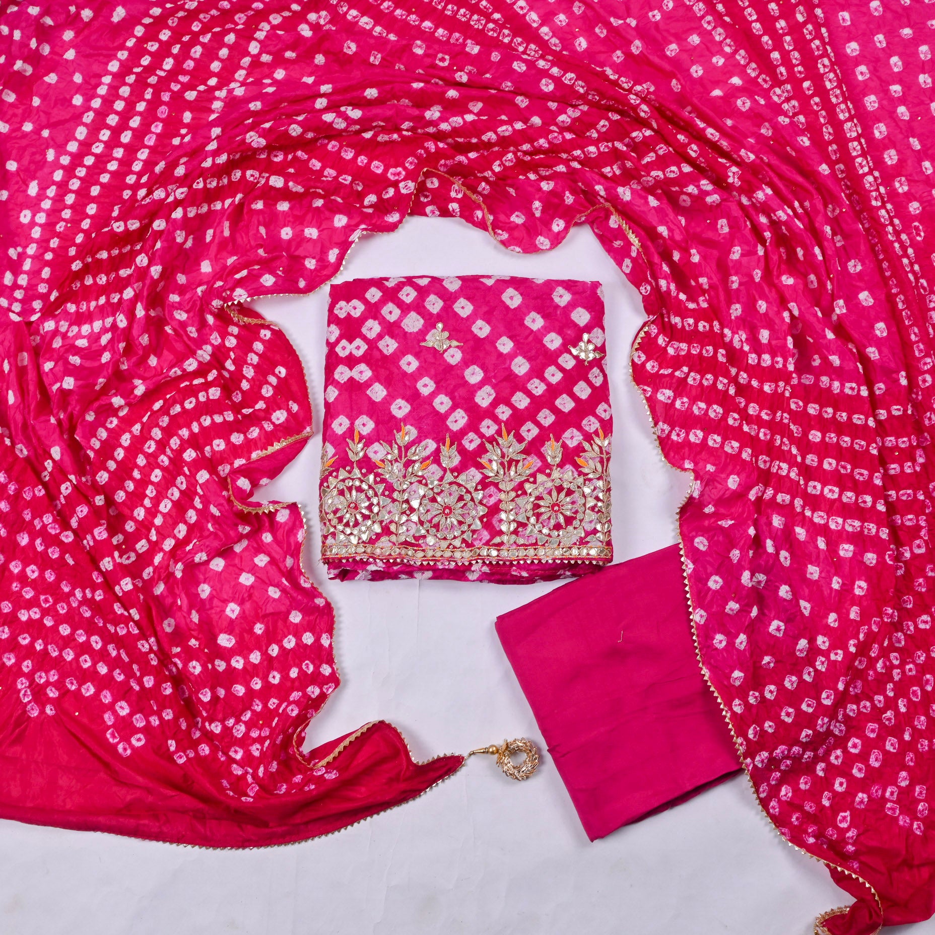 Muslin Pink Unstitched Suit