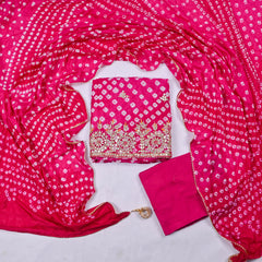 Muslin Pink Unstitched Suit