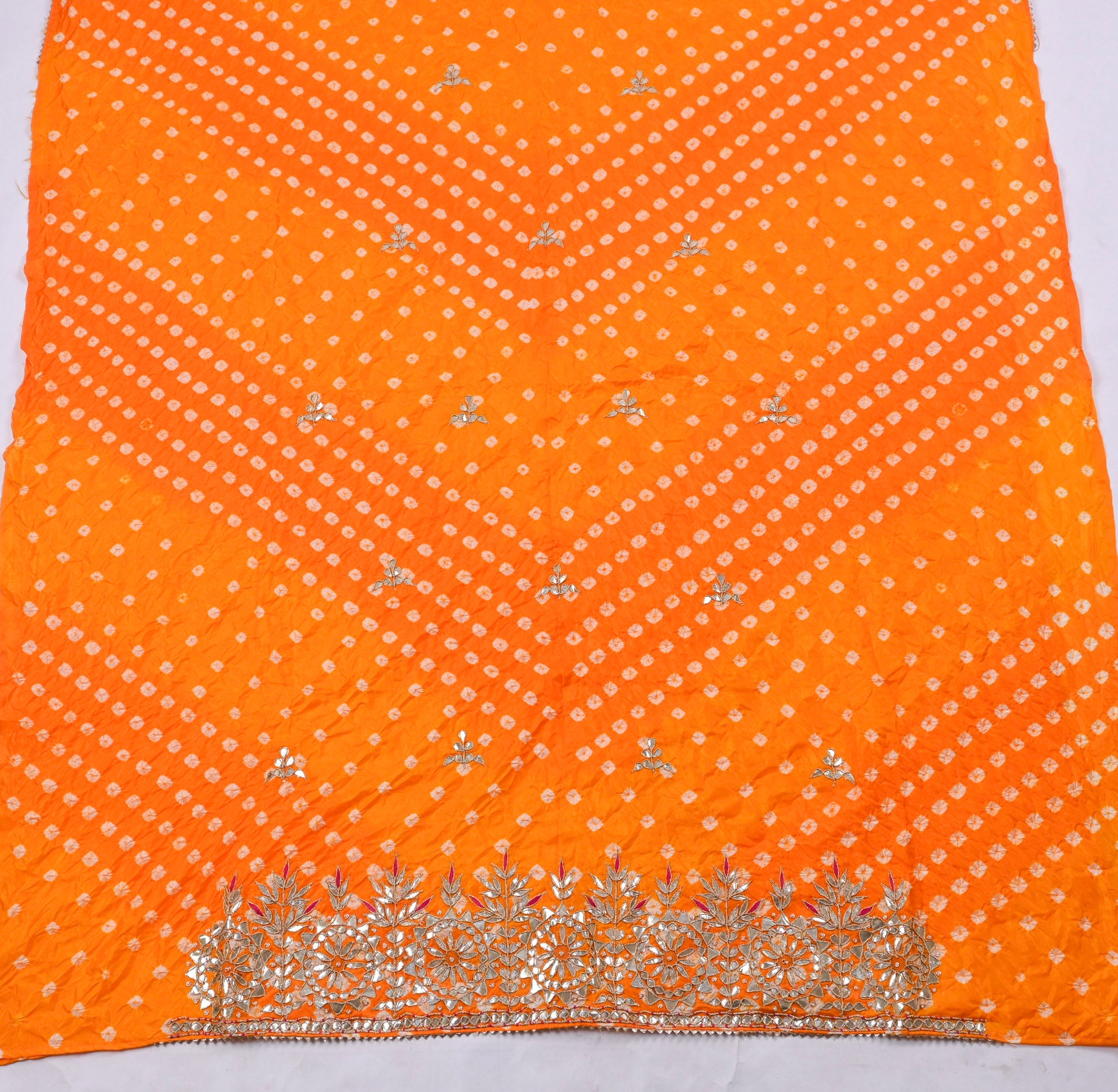 Muslin Orange Unstitched Suit