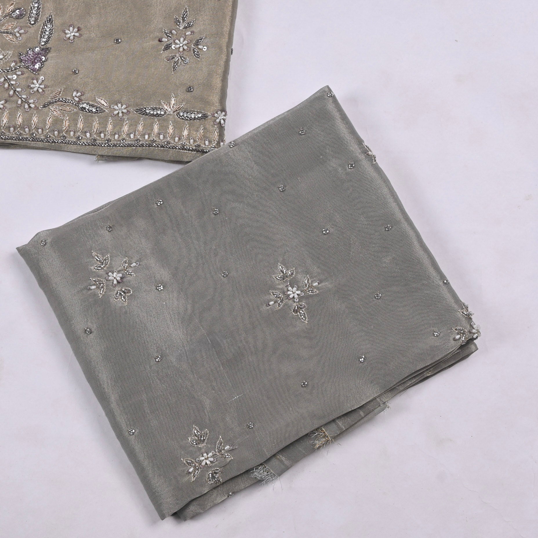 Glass Shimmer Silver Unstitched Suit