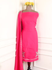 Twill Organza Pink Unstitched Suit