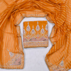 Raw Silk Yellow Unstitched Suit