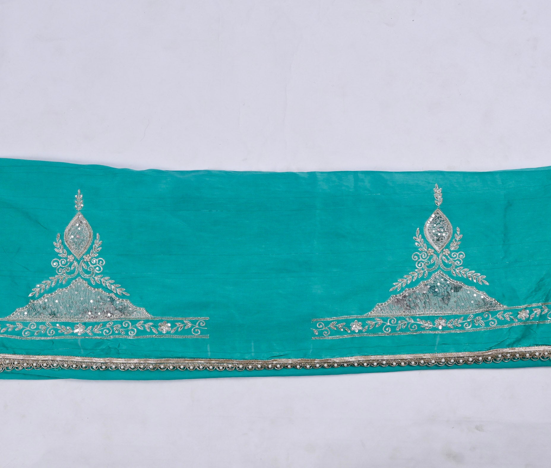 Raw Silk Ferozi Unstitched Suit