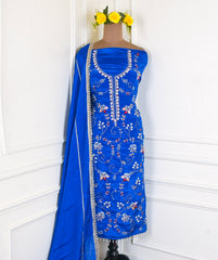 Crepe Blue Unstitched Suit