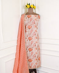 Shimmer Peach Unstitched Suit
