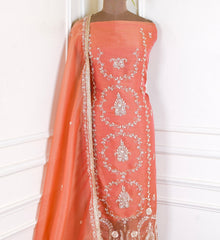 Sasha Shimmer Peach Unstitched Suit
