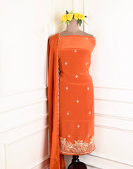 Crepe Rust Unstitched Suit
