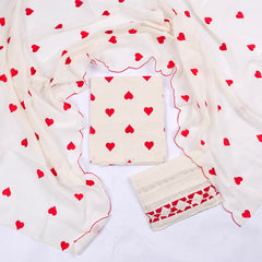 Cotton White Unstitched Suit