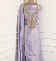 Tissue Shimmer Lavender Unstitched Suit
