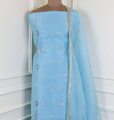 Crush Sky Blue Unstitched Suit