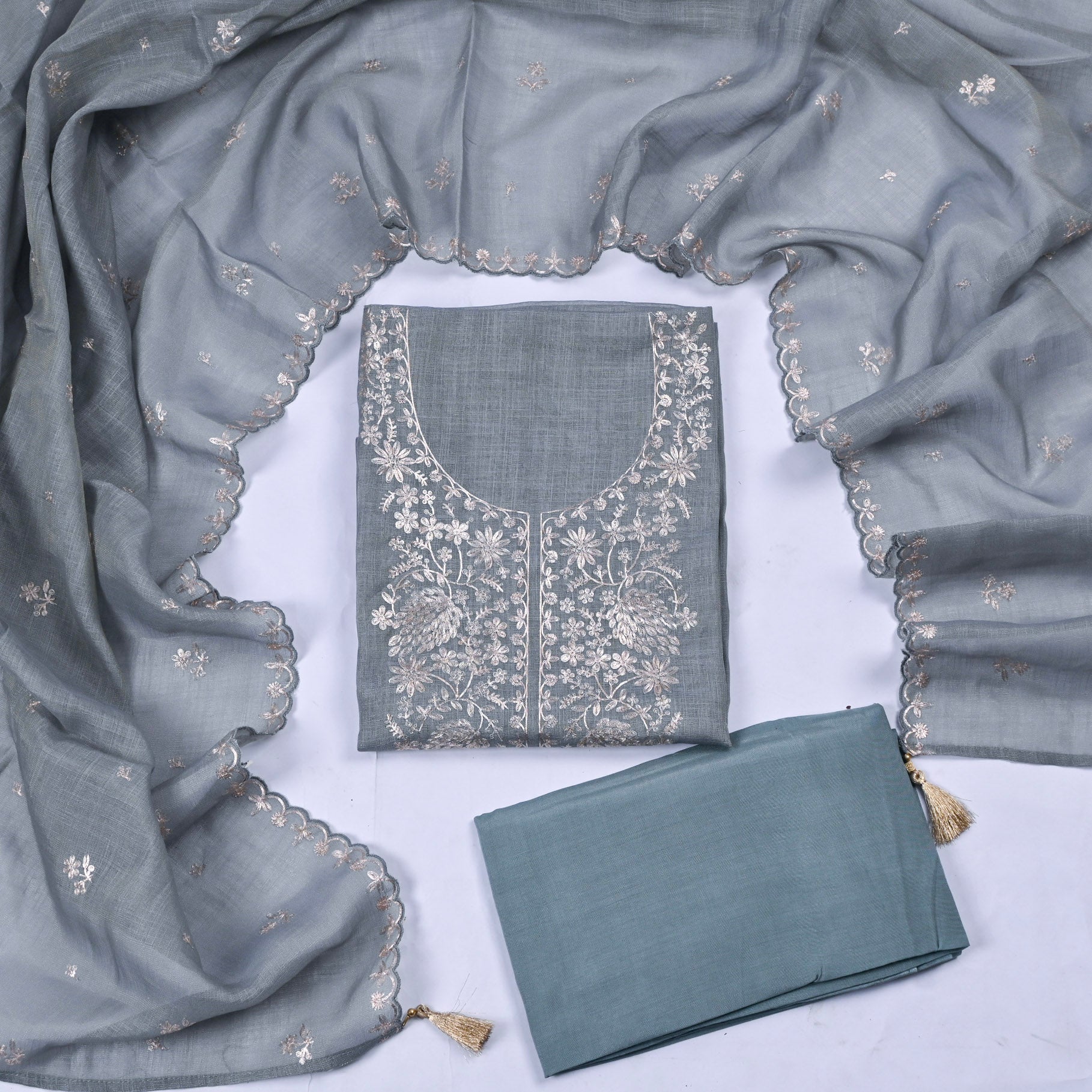 Linen Grey Unstitched Suit