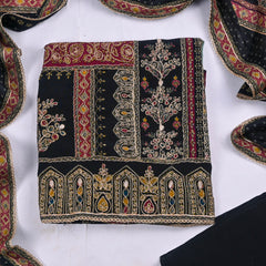 Organza Black Unstitched Suit