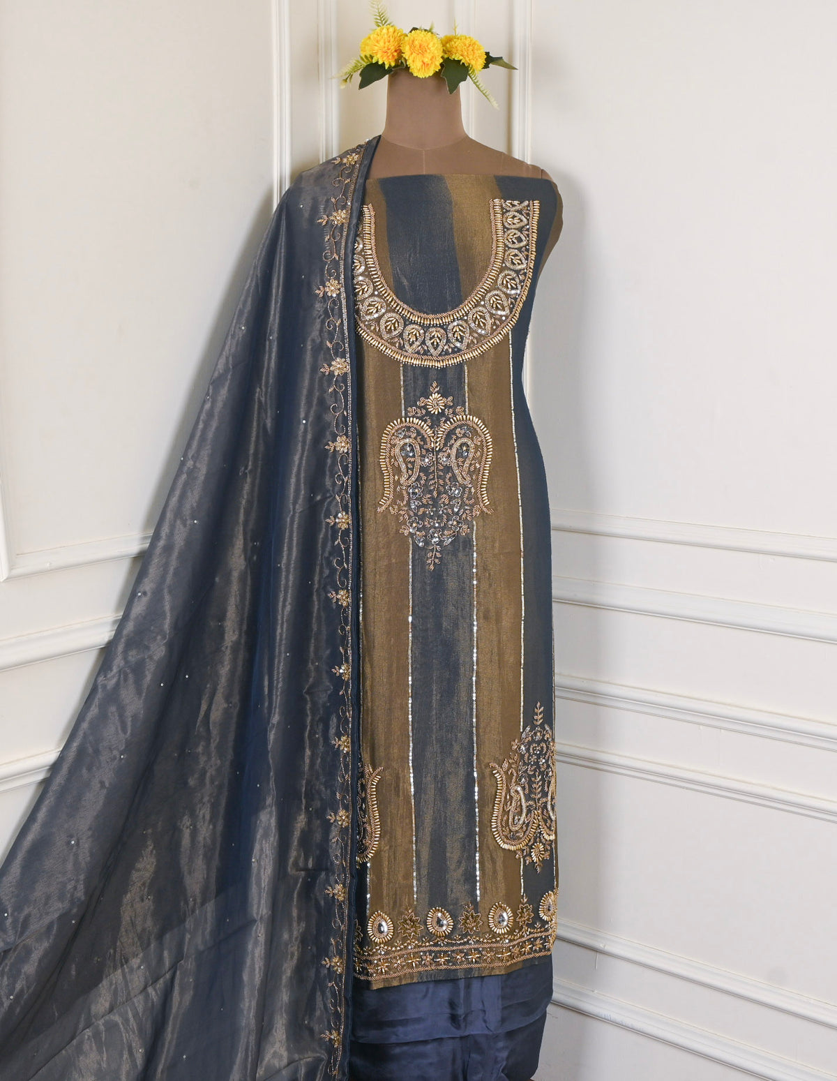 Shimmer Blue Unstitched Suit