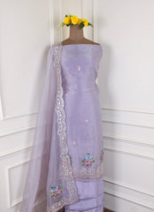 Glass Shimmer Lavender Unstitched Suit