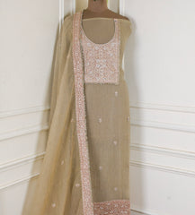 Crush Beige Unstitched Suit