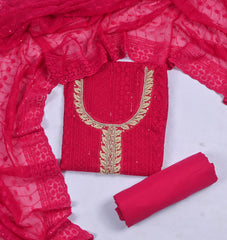 Georgette Pink Unstitched Suit