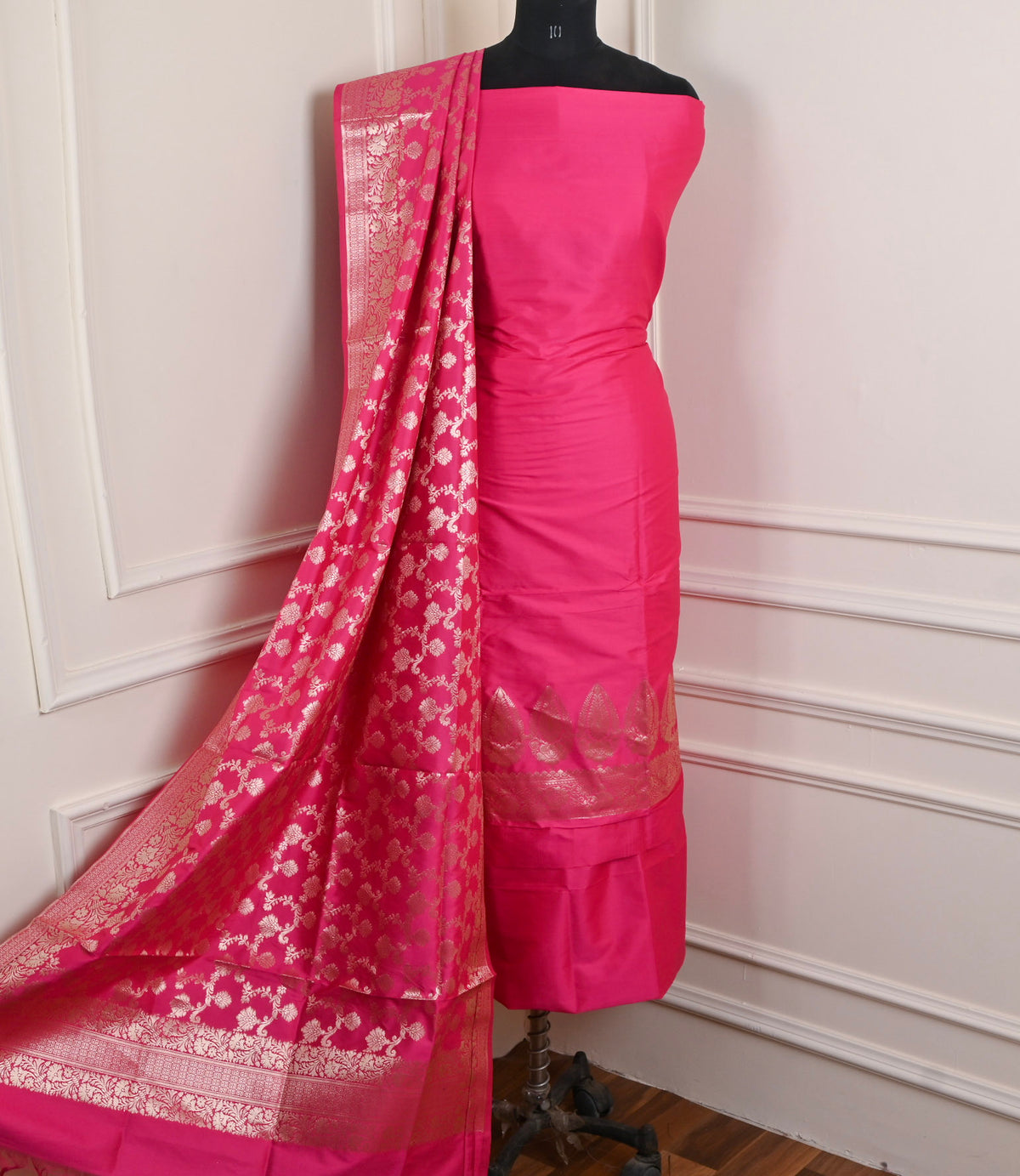 Silk Pink Unstitched Suit