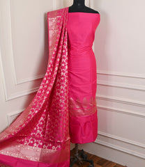 Silk Pink Unstitched Suit