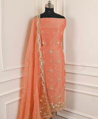 Crush Peach Unstitched Suit