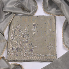 Glass Shimmer Silver Unstitched Suit