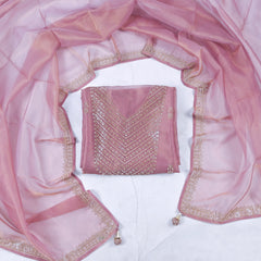 Shimmer Baby Pink Unstitched Suit