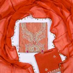 Shimmer Orange Unstitched Suit
