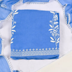 Organza Powder Blue Unstitched Suit