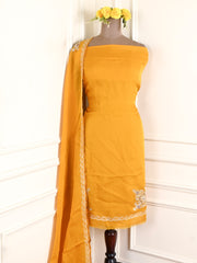 Twill Organza Yellow Unstitched Suit