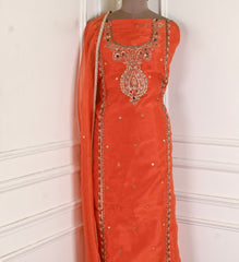 Glass Shimmer Orange Unstitched Suit