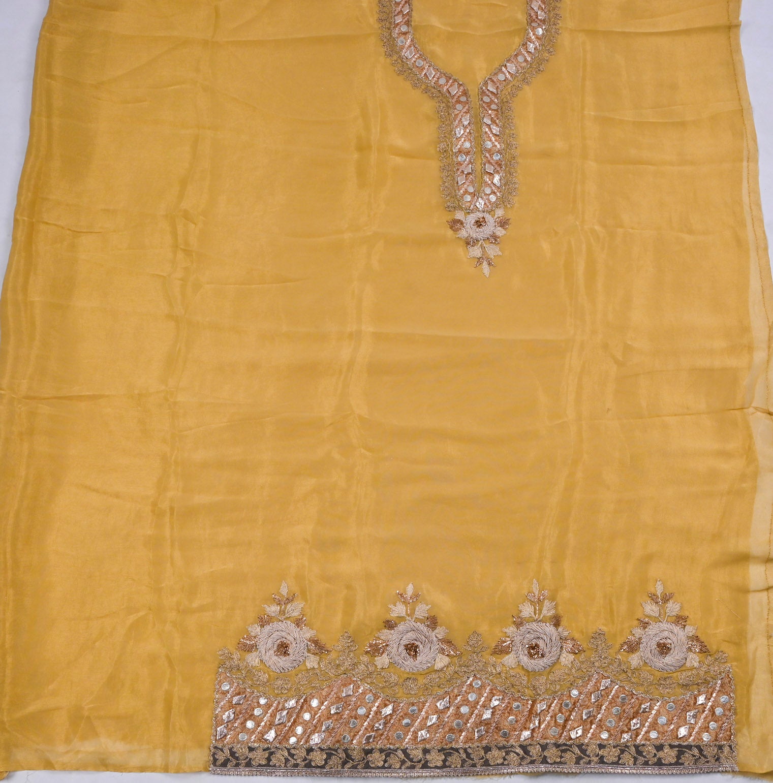 Shimmer Yellow Unstitched Suit