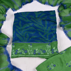 Georgette Blue Unstitched Suit