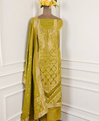 Banarasi Mehandi Unstitched Suit