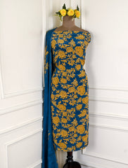 Crepe Blue Unstitched Suit
