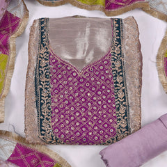 Giraffe Shimmer Lavender Unstitched Suit