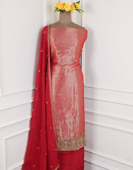 Shimmer Red Unstitched Suit