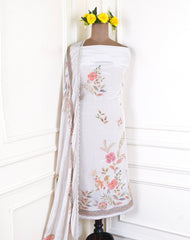 Crepe Cream Unstitched Suit