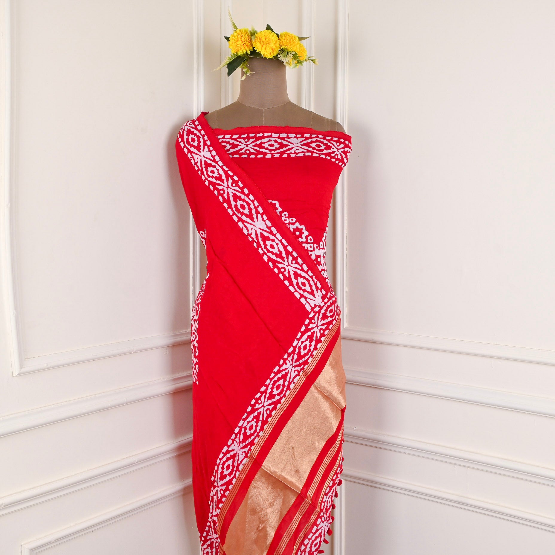 Cotton Red Unstitched Suit