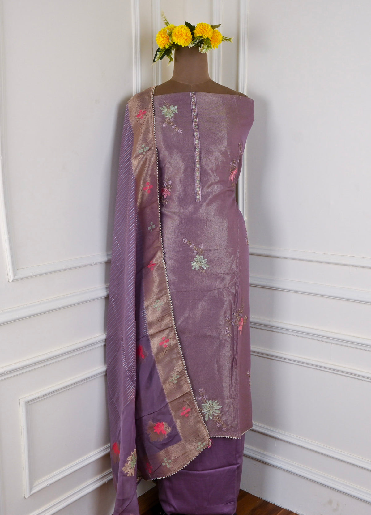 Shimmer Purple Unstitched Suit