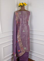 Shimmer Purple Unstitched Suit