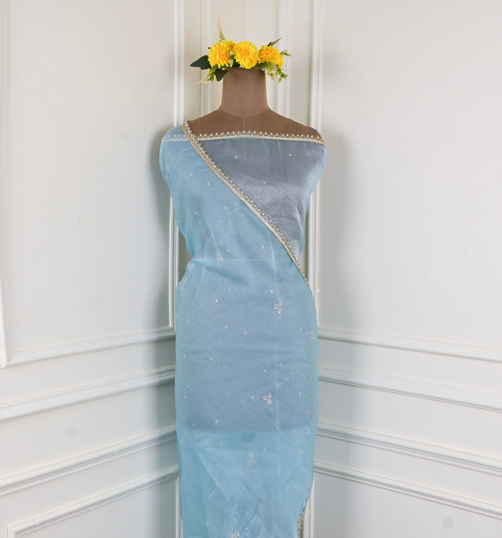 Crush Sky Blue Unstitched Suit