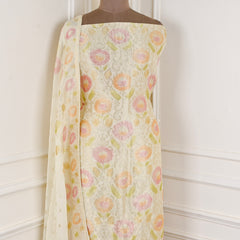 Banarasi Beige Unstitched Suit