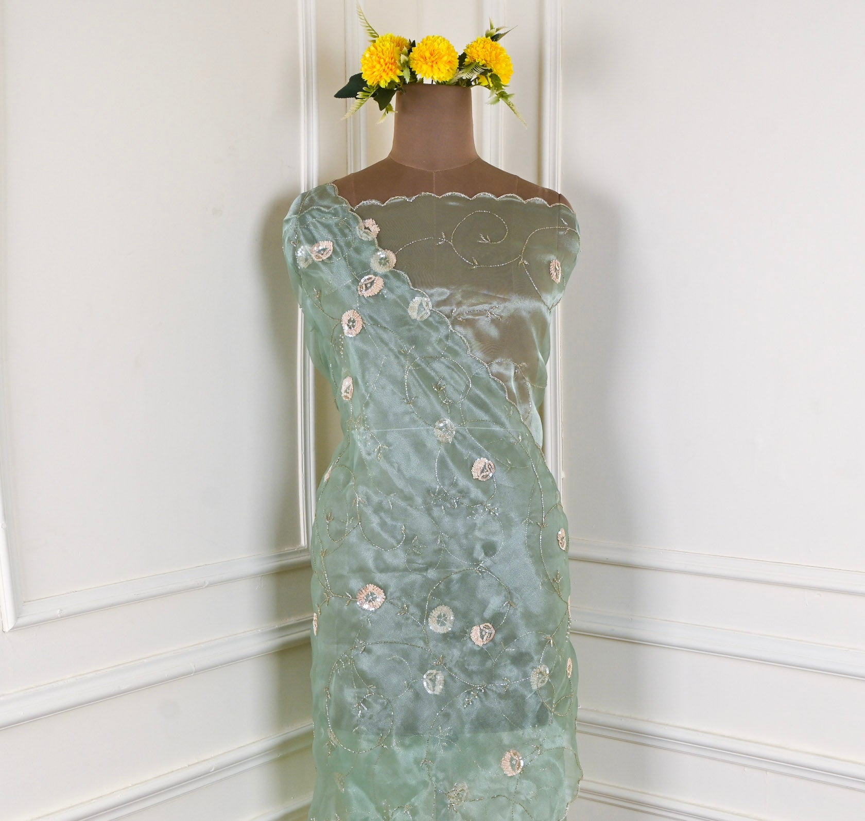 Glass Green Unstitched Suit