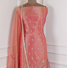 Shimmer Peach Unstitched Suit