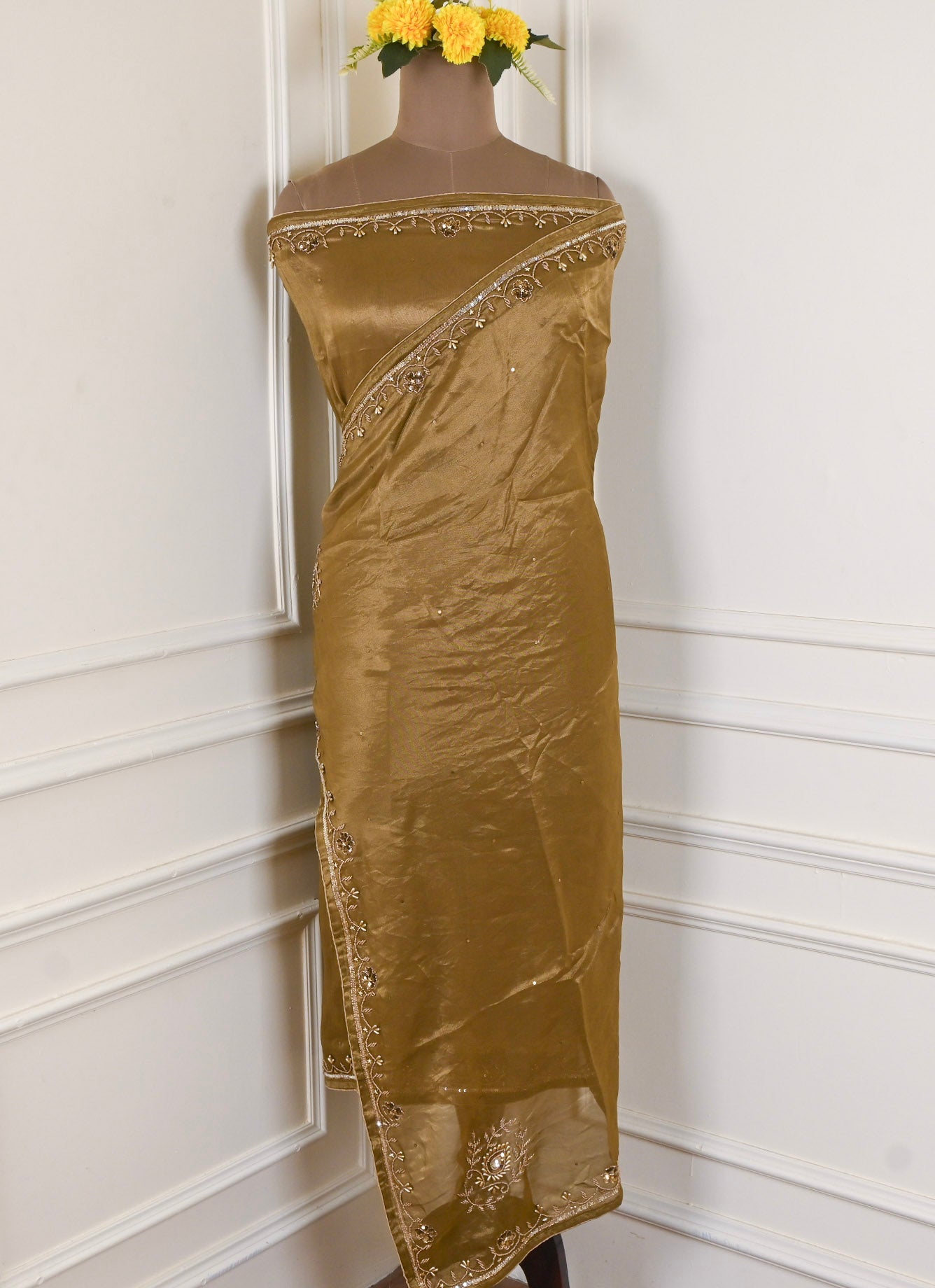 Shimmer Mehandi Unstitched Suit