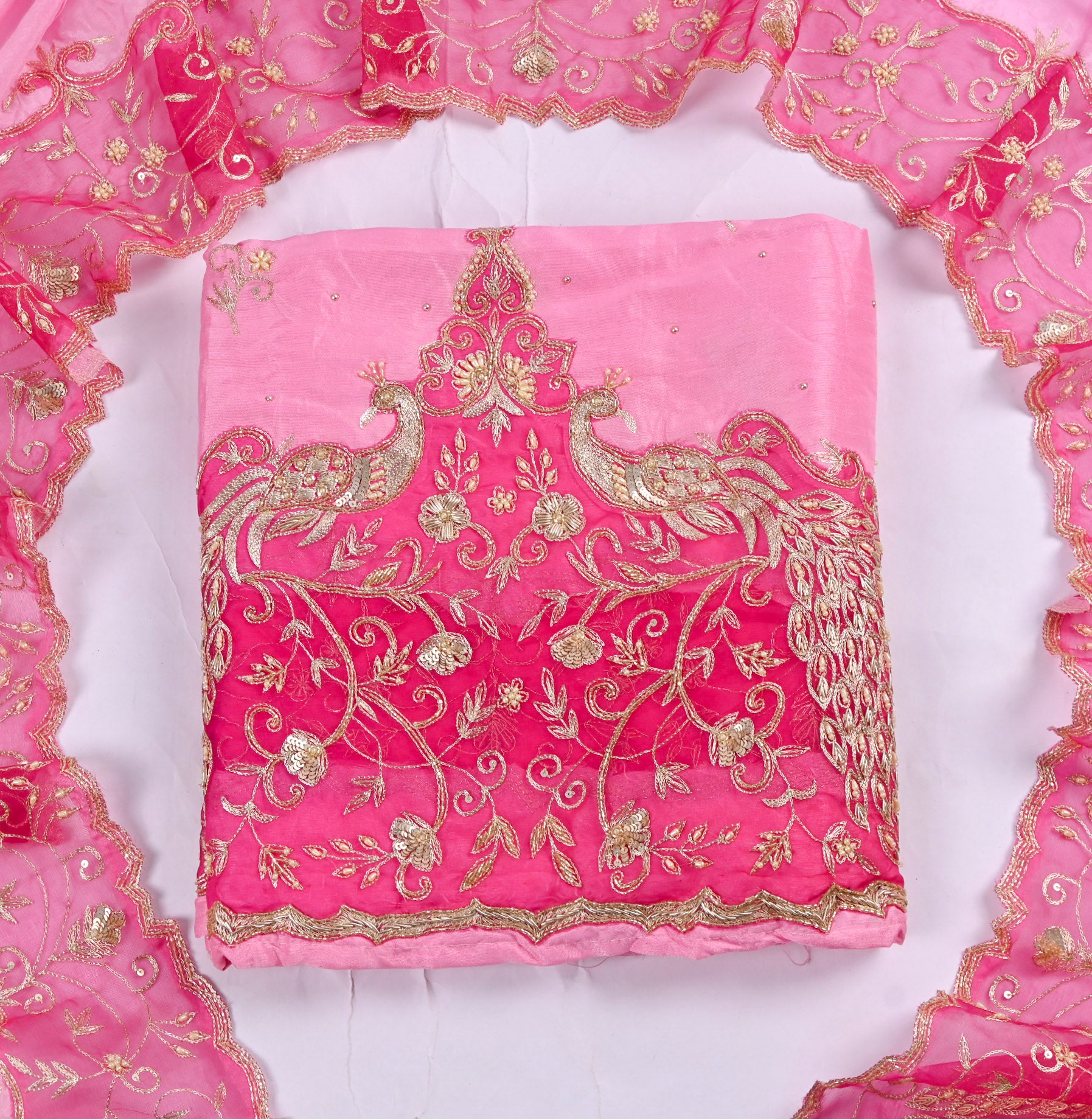 Raw Silk Pink Unstitched Suit