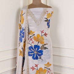 Shimmer Off-White Unstitched Suit