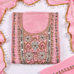 Shimmer Pink Unstitched Suit
