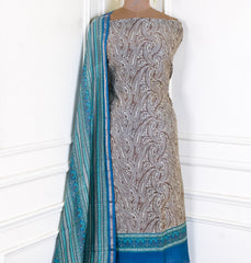 Maheshwari Cotton Ferozi Unstitched Suit