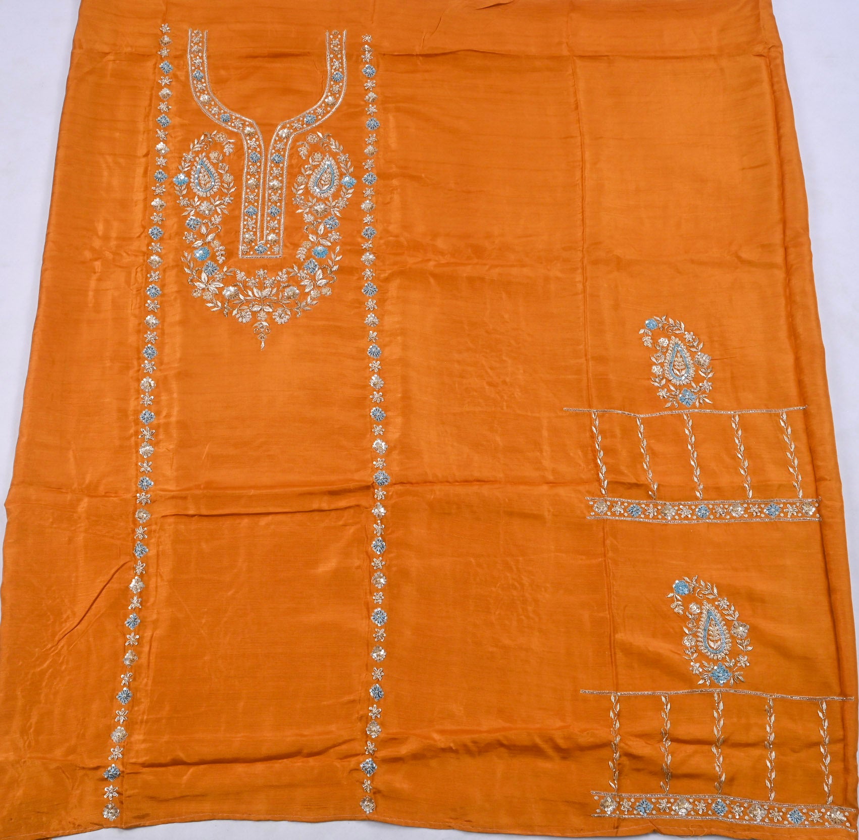 Khadi Yellow Mustard Unstitched Suit