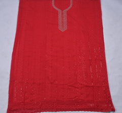 Georgette Red Unstitched Suit